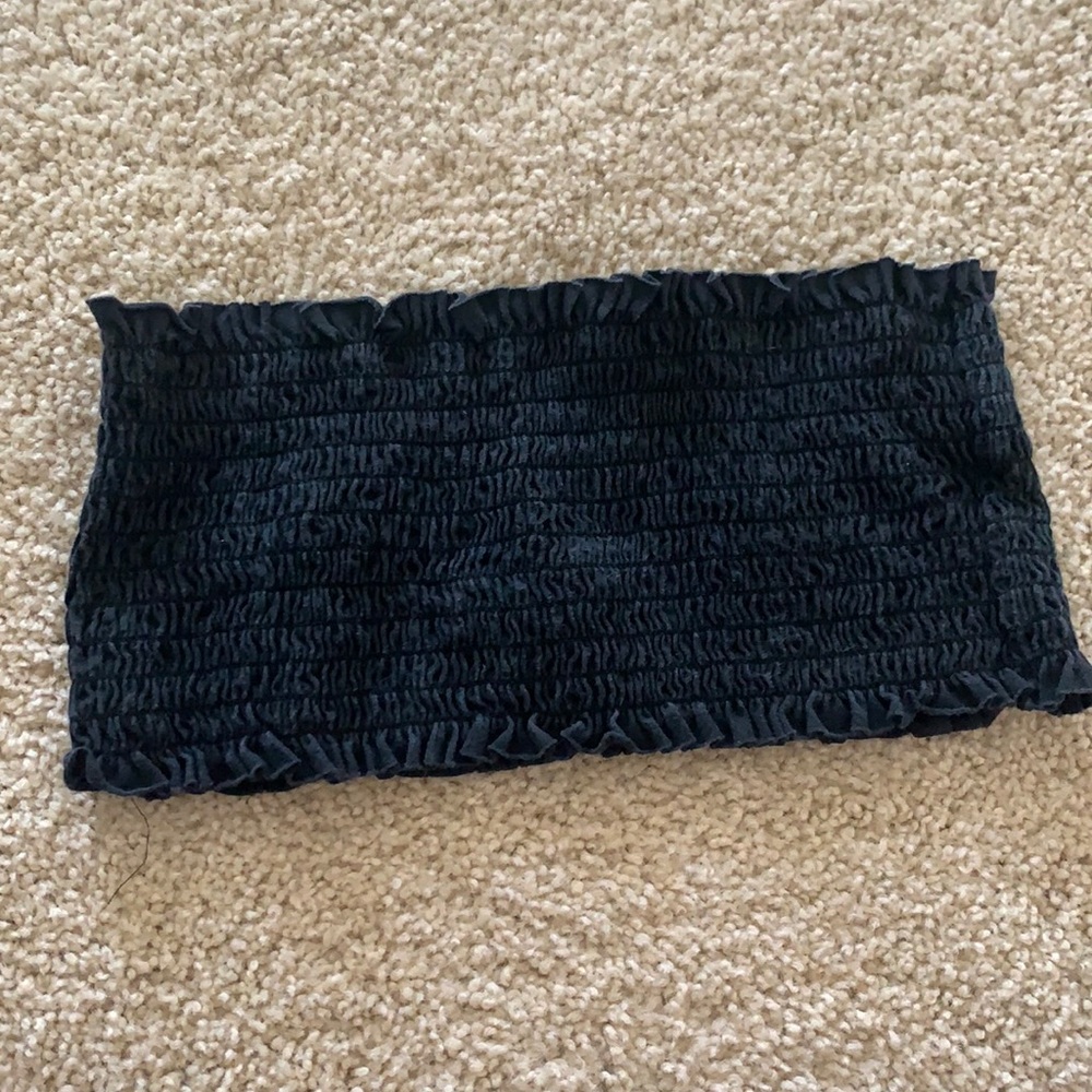 Brandy Melville black bandeau scrunch top